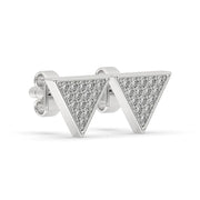 Triangle Earring In White Gold