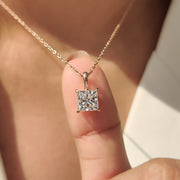 Princess Cut Diamond Pendant In Solitaire Style