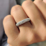 White Gold Wedding Band In Round Full Eternity setting