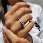 Oval Moissanite Wedding Band In Full Eternity Style
