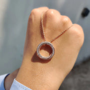 Twisted Multi Circle Moissanite Pendant In Round Cut