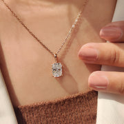 Cushion Cut Solitaire Diamond Pendant With Claw Prong
