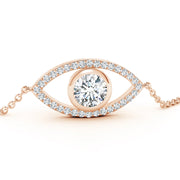 Bezel-Set Diamond Evil Eye Bracelet With Accents