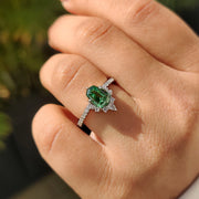Shield Cut Green Gemstone Ring