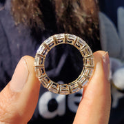 Asscher Cut Eternity Band In Yellow Gold