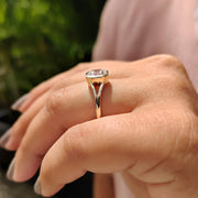 Bezel Set Cushion Old European Cut Diamond Ring