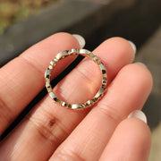 Moissanite Round Cut Milgrain Wedding Band