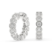Diamond Hoop Earrings With Round Diamond