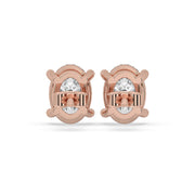 Rose Gold Oval Cut Diamond Earrings