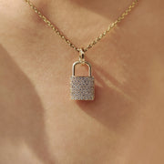 Lab Grown Round Diamond Lock Pendant
