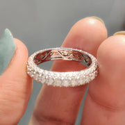White Gold Wedding Band In Round Full Eternity setting