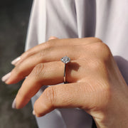 Round Solitaire Engagement Ring with Tapered Shank Design