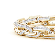 Princess-Cut Diamond Men’s Elongated Octagonal Link Bracelet