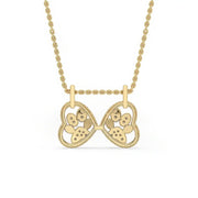 Heart Shaped Diamond Pendant - Yellow Gold