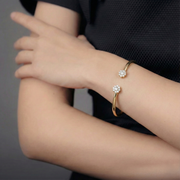 Lab-Grown Diamond Open Flex Floral Bangle