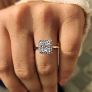 White Gold Halo Princess Cut Engagement Ring