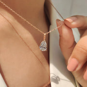 Pear Diamond Pendant In Solitaire Style