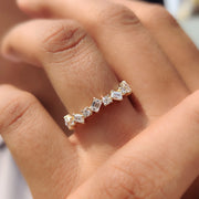 Zig Zag Band Featuring Emerald and Round Diamond