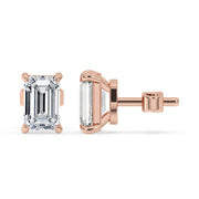 Emerald Cut Diamond Earrings