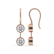 Round Diamond Earrings Featuring Rose Gold