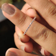 Minimalist wedding band Featuring Round Cut Diamond