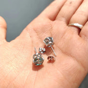 Portuguese Cut Cyan Blue Moissanite Earrings