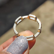 Eternity Wedding Band In Round Cut Paper Clip Link Setting
