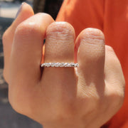 Twisted Eternity Band With Round Moissanite