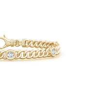 Bezel-Set Diamond Curb Chain Link Bracelet