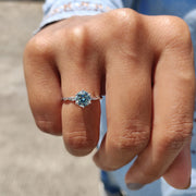 Round Solitaire Engagement Ring With Twisted Setting