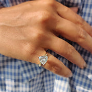 Trillion Cut Moissanite Solitaire Ring