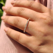 Baguette And Round Diamond Band In Yellow Gold