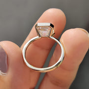 Asscher Cut Half Bezel Set Ring