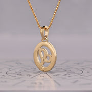 Yellow Gold Leo Pendant In Halo Setting