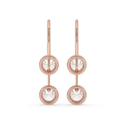 Round Diamond Earrings Featuring Rose Gold