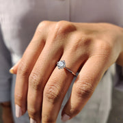 Round Solitaire Engagement Ring with Tapered Shank Design