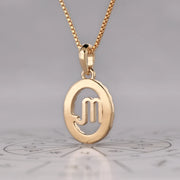 Yellow Gold Scorpio Pendant In Halo Design