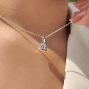 Asscher Cut Diamond Pendant With Claw Prong Setting