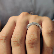 White Gold Wedding Band In Round Full Eternity setting