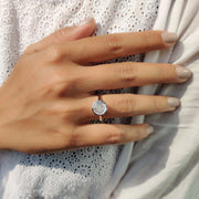 Portuguese Cut Bezel Set Engagement Ring