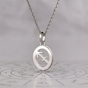 White Gold Halo Sagittarius Pendant