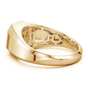 Pave-Set Lab-Grown Diamond Men's Octagon Signet Ring