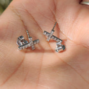 Round Cut Diamond Cross Earrings