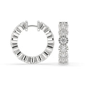 Diamond Hoop Earrings With Round Diamond