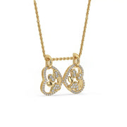 Heart Shaped Diamond Pendant - Yellow Gold