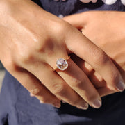 Rose Cut Cushion Hidden Halo Ring