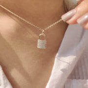 Lab Grown Round Diamond Lock Pendant