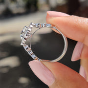 Round Cut Vintage Moissanite Ring In Halo Style