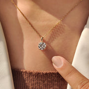 Round Diamond Pendant In Solitaire Setting