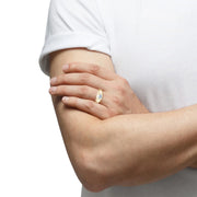 East-West Oval Lab-Grown Diamond Men’s Signet Ring